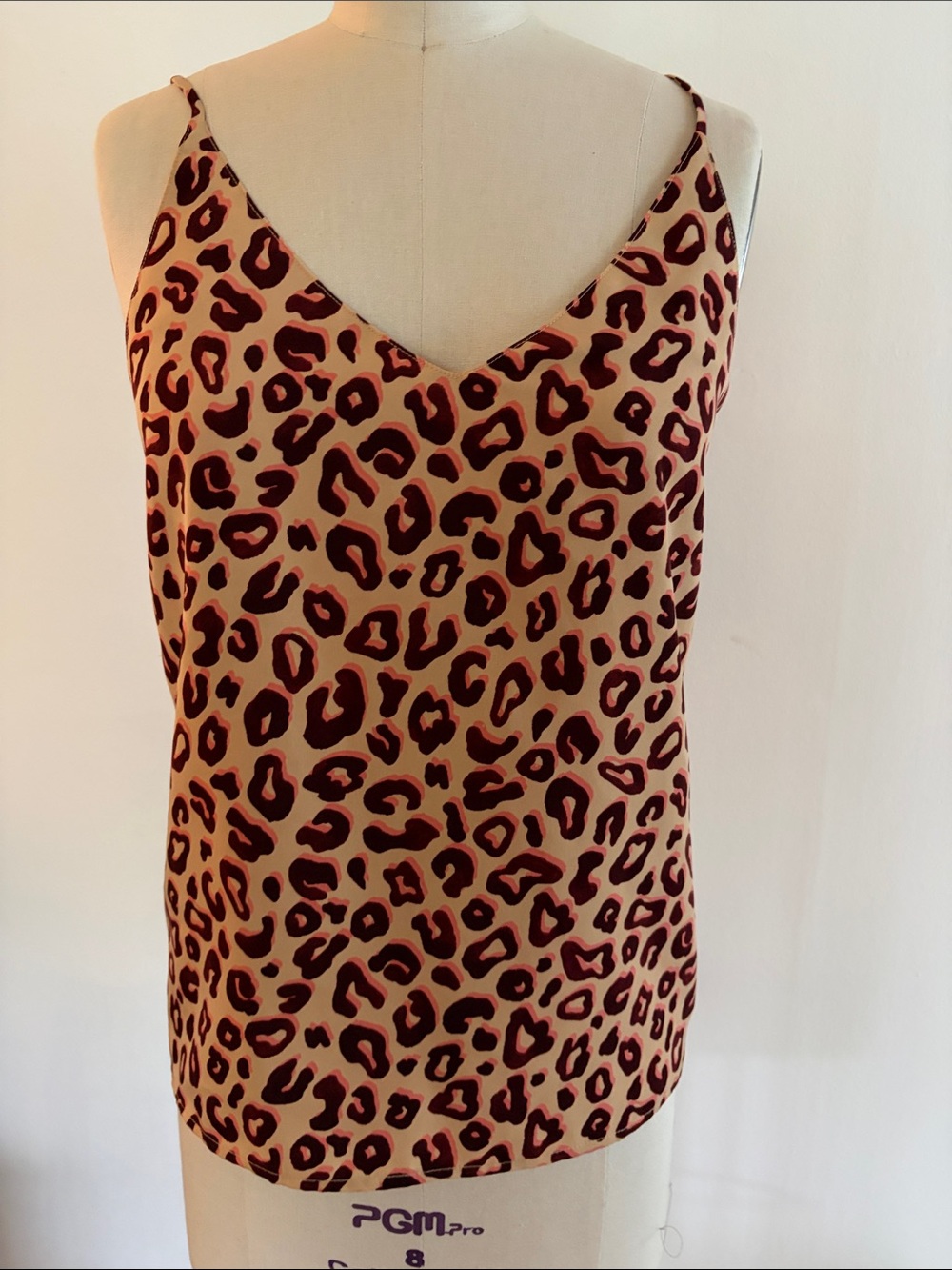 Scotch & Soda Beige and Brown Leopard Print V-Neck Cami